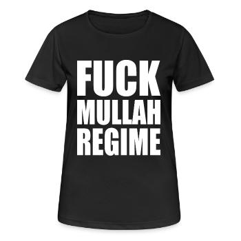 Fuck mullah regime iran - Frauen T-Shirt atmungsaktiv - Schwarz - Vorne - AI Model Female 172 light (172cm)