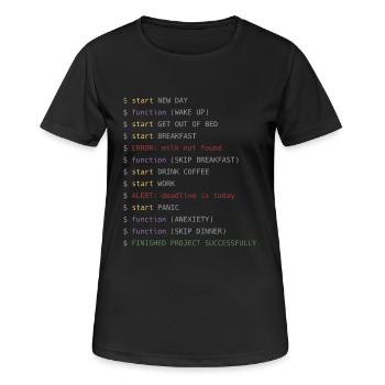 Developer's live - Women's Breathable T-Shirt - black - Front - AI Model Female 172 light (172cm)