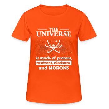 The Universe - Frauen T-Shirt atmungsaktiv - Neonorange - Vorne - AI Model Female 172 dark (172cm)