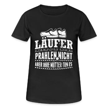 Lustiges Laufen Läufer Shirt Prahlen Nicht - Frauen T-Shirt atmungsaktiv - Schwarz - Vorne - AI Model Female 172 light (172cm)