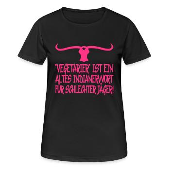 Taureau / Cowboy / Wild West - T-shirt respirant Femme - noir - Devant - AI Model Female 172 light (172cm)