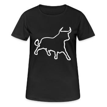 Stier / Toro / Bull / Kontur - Frauen T-Shirt atmungsaktiv - Schwarz - Vorne - AI Model Female 172 light (172cm)