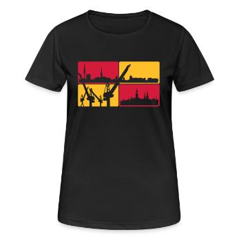 Hambourg horizon - T-shirt respirant Femme - noir - Devant - AI Model Female 172 light (172cm)