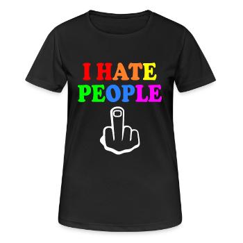 I hate people - T-shirt respirant Femme - noir - Devant - AI Model Female 172 light (172cm)