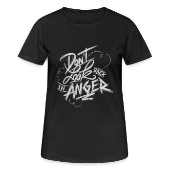 Anger - Frauen T-Shirt atmungsaktiv - Schwarz - Vorne - AI Model Female 172 light (172cm)