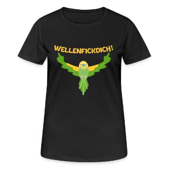 Wellensittich - Must-Have für Vogel-Fans mit Humor - Frauen T-Shirt atmungsaktiv - Schwarz - Vorne - AI Model Female 172 light (172cm)