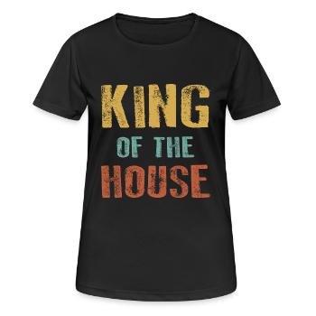 Papa roi de la maison meilleur père fête des pères - T-shirt respirant Femme - noir - Devant - AI Model Female 172 light (172cm)