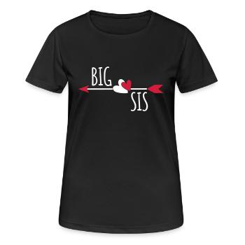 Big Sis Sister Big Little Sister Sœurs - T-shirt respirant Femme - noir - Devant - AI Model Female 172 light (172cm)