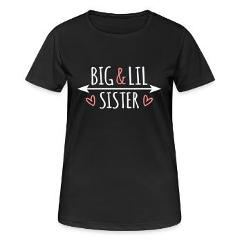 Big Lil Sis Big Little Sister Sisters Heart - Women's Breathable T-Shirt - black - Front - AI Model Female 172 light (172cm)