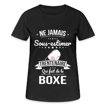 Sous-estimer une trentenaire qui fait de la boxe - T-shirt respirant Femme - noir - Devant - AI Model Female 172 light (172cm)