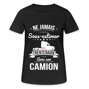 Sous-estimer une trentenaire avec son camion - T-shirt respirant Femme - noir - Devant - AI Model Female 172 light (172cm)