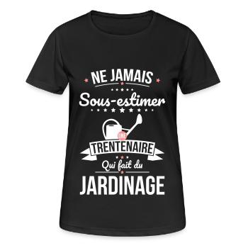 Sous-estimer une trentenaire qui fait du jardinage - T-shirt respirant Femme - noir - Devant - AI Model Female 172 light (172cm)