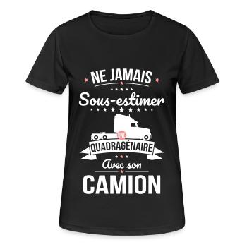 Sous-estimer une quadragénaire avec son camion - T-shirt respirant Femme - noir - Devant - AI Model Female 172 light (172cm)
