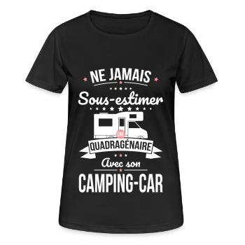 Sous-estimer une quadragénaire avec camping-car - T-shirt respirant Femme - noir - Devant - AI Model Female 172 light (172cm)