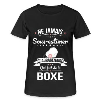Sous-estimer une quadragénaire qui fait de la boxe - T-shirt respirant Femme - noir - Devant - AI Model Female 172 light (172cm)
