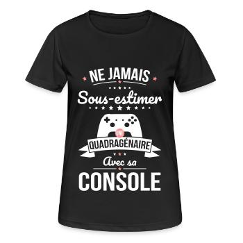 Sous-estimer une quadragénaire avec sa console - T-shirt respirant Femme - noir - Devant - AI Model Female 172 light (172cm)