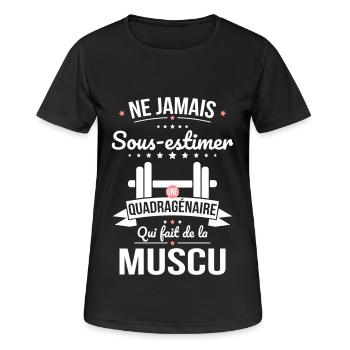 Sous-estimer quadragénaire qui fait de la muscu - T-shirt respirant Femme - noir - Devant - AI Model Female 172 light (172cm)