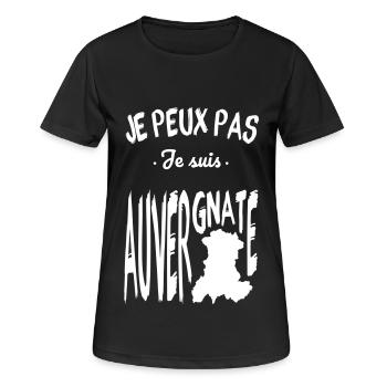Je peux pas je suis Auvergnate - T-shirt respirant Femme - noir - Devant - AI Model Female 172 light (172cm)