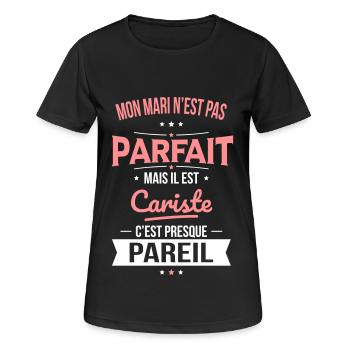 Mon mari n'est pas parfait mais il est cariste - T-shirt respirant Femme - noir - Devant - AI Model Female 172 light (172cm)
