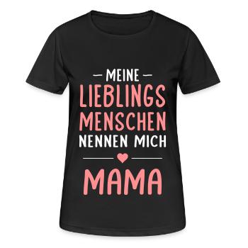 Meine Lieblingsmenschen nennen mich Mama Muttertag - Frauen T-Shirt atmungsaktiv - Schwarz - Vorne - AI Model Female 172 light (172cm)