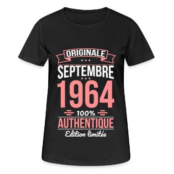 60th Anniversary - Original - September 1964 - Women's Breathable T-Shirt - black - Front - AI Model Female 172 light (172cm)