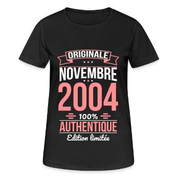 20th Anniversary - Original - November 2004 - Women's Breathable T-Shirt - black - Front - AI Model Female 172 light (172cm)