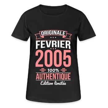 20th Anniversary - Original - February 2005 - Women's Breathable T-Shirt - black - Front - AI Model Female 172 light (172cm)