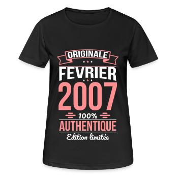 18th Birthday - Original - February 2007 - Women's Breathable T-Shirt - black - Front - AI Model Female 172 light (172cm)