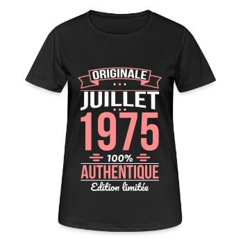 50. Jahrestag - Original - Juli 1975 - Frauen T-Shirt atmungsaktiv - Schwarz - Vorne - AI Model Female 172 light (172cm)