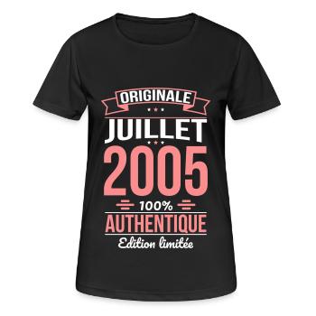 20th Anniversary - Original - July 2005 - Women's Breathable T-Shirt - black - Front - AI Model Female 172 light (172cm)