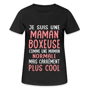 Maman boxeuse comme maman normale plus cool - T-shirt respirant Femme - noir - Devant - AI Model Female 172 light (172cm)