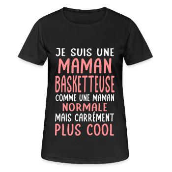 Maman basketteuse comme maman normale plus cool - T-shirt respirant Femme - noir - Devant - AI Model Female 172 light (172cm)