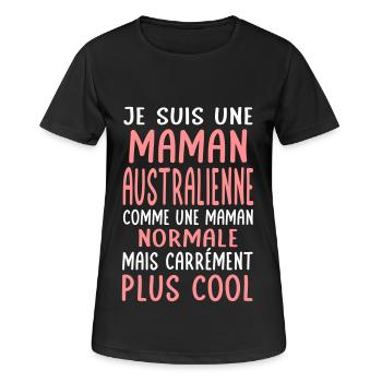 Maman Australienne comme maman normale plus cool - T-shirt respirant Femme - noir - Devant - AI Model Female 172 light (172cm)