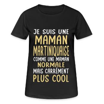 Maman Martiniquaise comme maman normale plus cool - T-shirt respirant Femme - noir - Devant - AI Model Female 172 light (172cm)