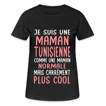 Maman Tunisienne comme maman normale plus cool - T-shirt respirant Femme - noir - Devant - AI Model Female 172 light (172cm)