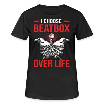 Beatbox - Frauen T-Shirt atmungsaktiv - Schwarz - Vorne - AI Model Female 172 light (172cm)