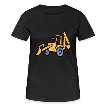 Excavator, wheeled loader, crane, building site, - Women's Breathable T-Shirt - black - Front - AI Model Female 172 light (172cm)