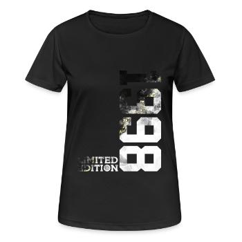 28. GEBURTSTAG LIMITED EDITION 1998 - Frauen T-Shirt atmungsaktiv - Schwarz - Vorne - AI Model Female 172 light (172cm)