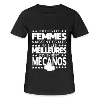 Femmes égales les meilleures deviennent mécanos - T-shirt respirant Femme - noir - Devant - AI Model Female 172 light (172cm)