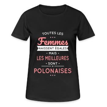 Femmes égales les meilleures sont Polonaises - T-shirt respirant Femme - noir - Devant - AI Model Female 172 light (172cm)