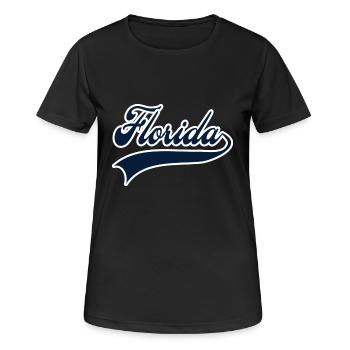florida weiß navy - Frauen T-Shirt atmungsaktiv - Schwarz - Vorne - AI Model Female 172 light (172cm)