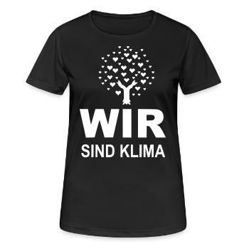 Wir sind Klima - Frauen T-Shirt atmungsaktiv - Schwarz - Vorne - AI Model Female 172 light (172cm)