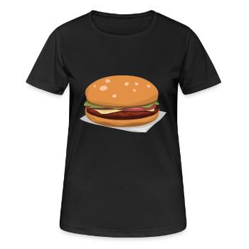 Leckerer Hamburger - Frauen T-Shirt atmungsaktiv - Schwarz - Vorne - AI Model Female 172 light (172cm)