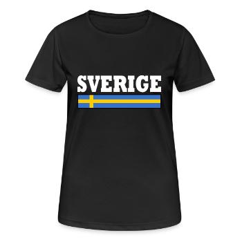 Schweden flagge - Frauen T-Shirt atmungsaktiv - Schwarz - Vorne - AI Model Female 172 light (172cm)
