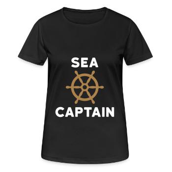 Capitaine de mer (volant) - T-shirt respirant Femme - noir - Devant - AI Model Female 172 light (172cm)