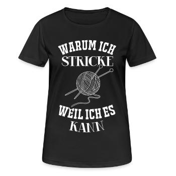 Stricken - Warum ich Stricke... - Frauen T-Shirt atmungsaktiv - Schwarz - Vorne - AI Model Female 172 light (172cm)