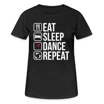 Mangez Sleep Dance Repeat - T-shirt respirant Femme - noir - Devant - AI Model Female 172 light (172cm)