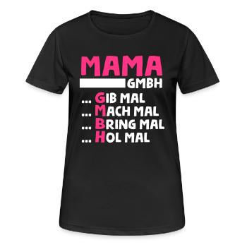 Mama GmbH - Geschenk - Frauen T-Shirt atmungsaktiv - Schwarz - Vorne - AI Model Female 172 light (172cm)