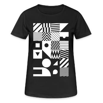 Minimal Muster Abstrakt - Frauen T-Shirt atmungsaktiv - Schwarz - Vorne - AI Model Female 172 light (172cm)