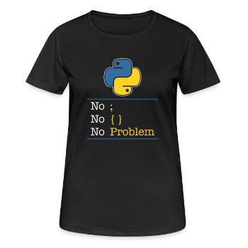 Python no problem - Women's Breathable T-Shirt - black - Front - AI Model Female 172 light (172cm)